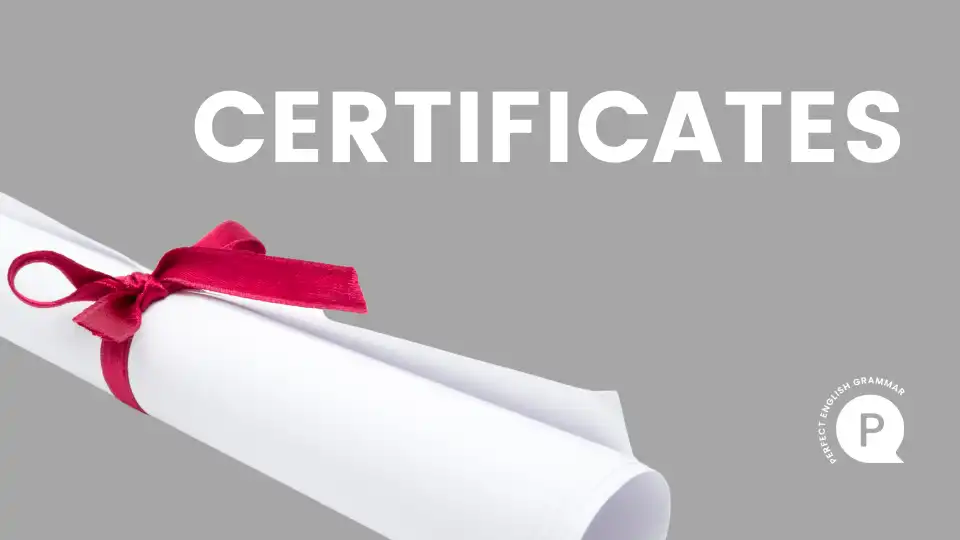 Certificate at the end of each course